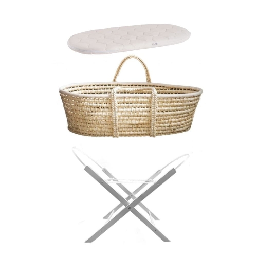 Kosz Mojżesza ze Stojakiem i Materacykiem AhojBaby Biały