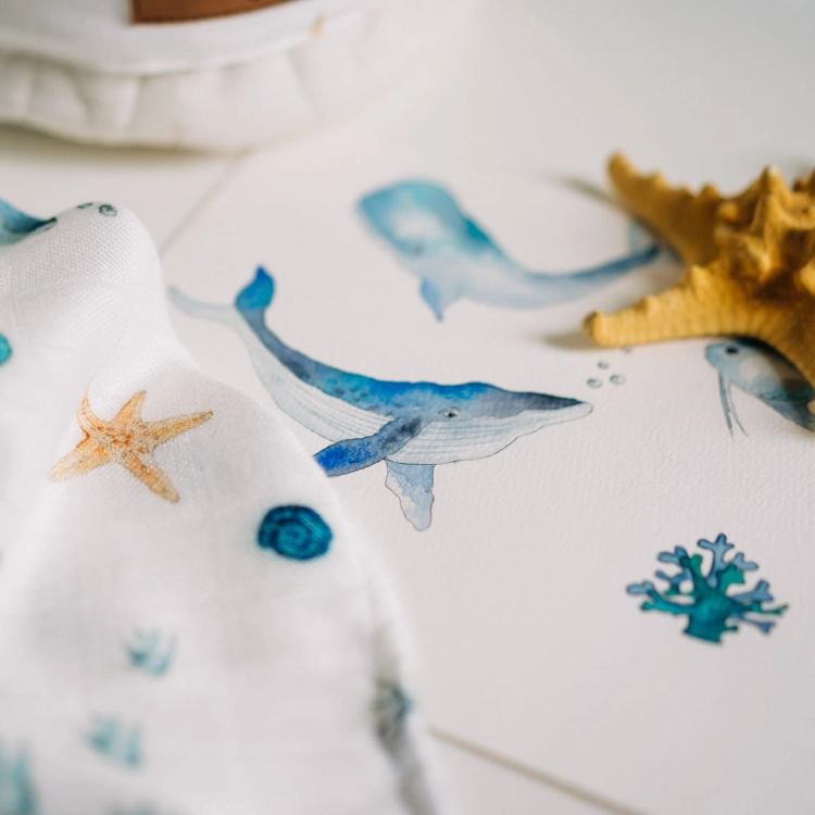Pieluszki Bambusowe dla Niemowląt 2-pak Layette Ocean