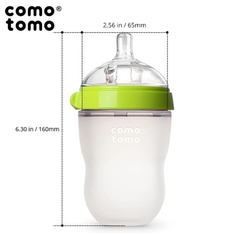 Antykolkowa Butelka Silikonowa Mom's Breast 250 Ml Green Baby - Comotomo