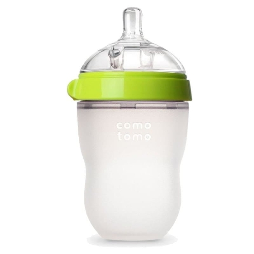 Antykolkowa Butelka Silikonowa Mom's Breast 250 Ml Green Baby - Comotomo