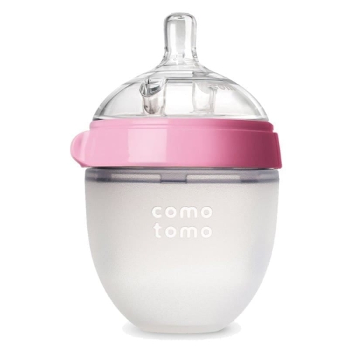 Antykolkowa Butelka Silikonowa Mom's Breast 150 Ml Pink Newborn - Comotomo