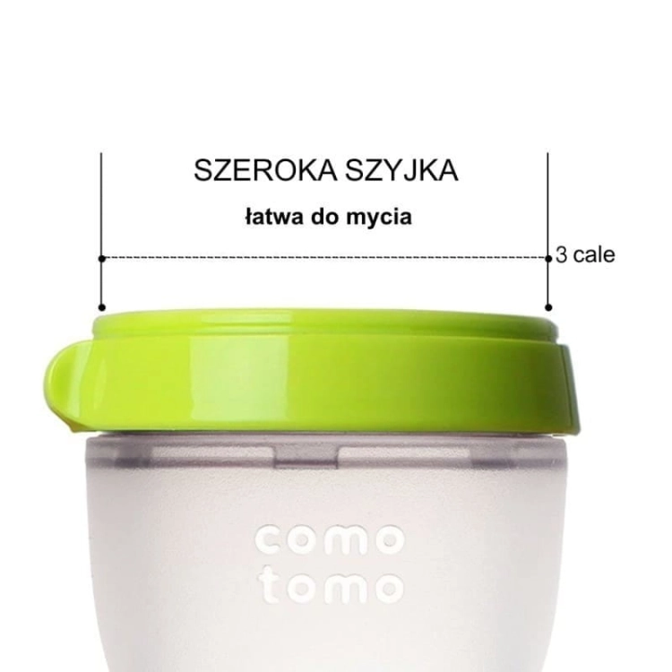 Antykolkowa Butelka Silikonowa Mom's Breast 150 Ml Green Newbor - Comotomo