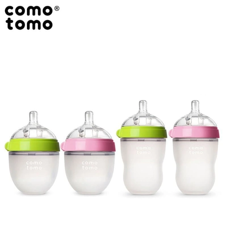 Antykolkowa Butelka Silikonowa Mom's Breast 250 Ml Pink Baby - Comotomo