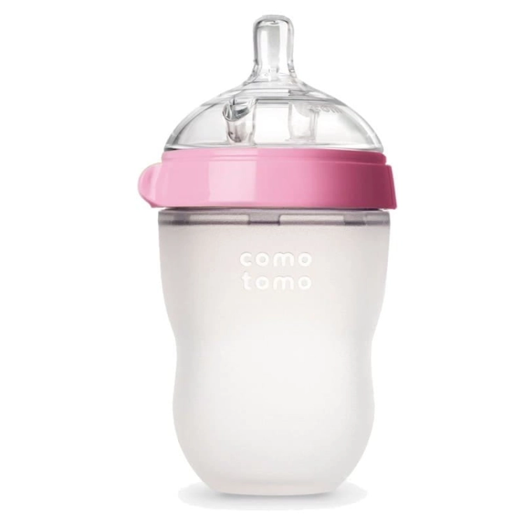 Antykolkowa Butelka Silikonowa Mom's Breast 250 Ml Pink Baby - Comotomo