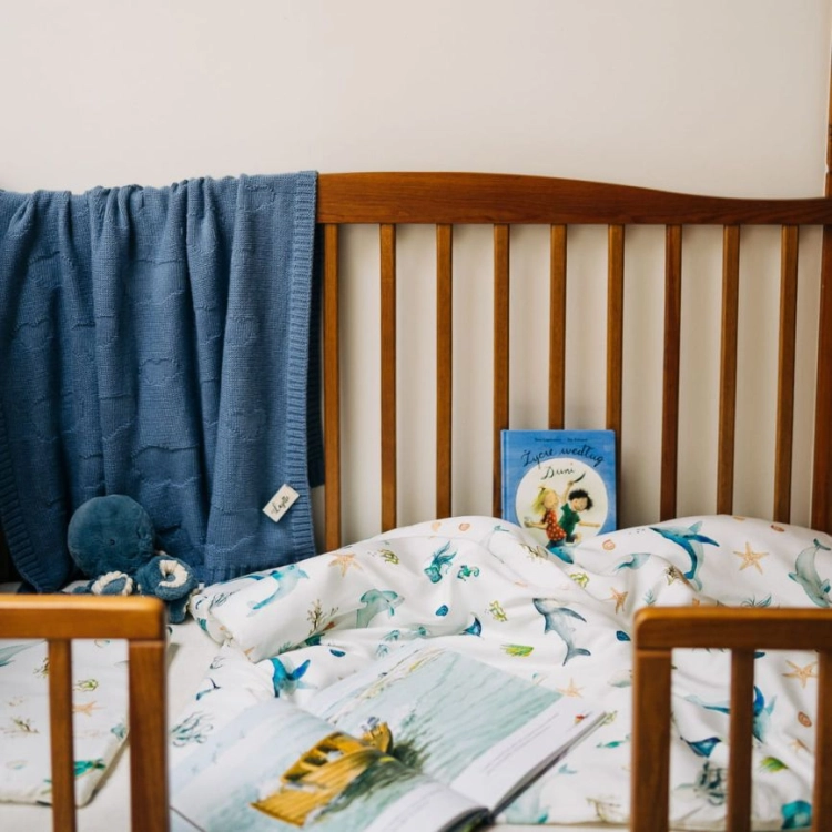 Bambusowa Pościel dla Niemowląt z Wypełnieniem Layette Ocean