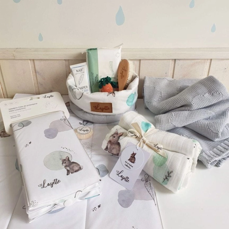 Pieluszki Bambusowe dla Niemowląt 2-pak Layette Bunny