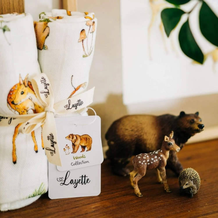 Pieluszki Bambusowe dla Niemowląt 2-pak Layette Woods