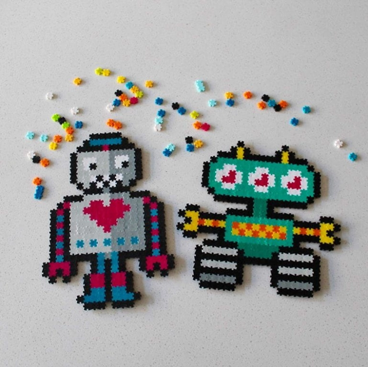 Puzzle dla Dzieci Pixelki Jixelz Roboty - Fat Brain Toys