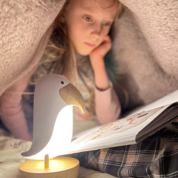 Lampka Led dla Dzieci z Głośnikiem Maskonur Biały