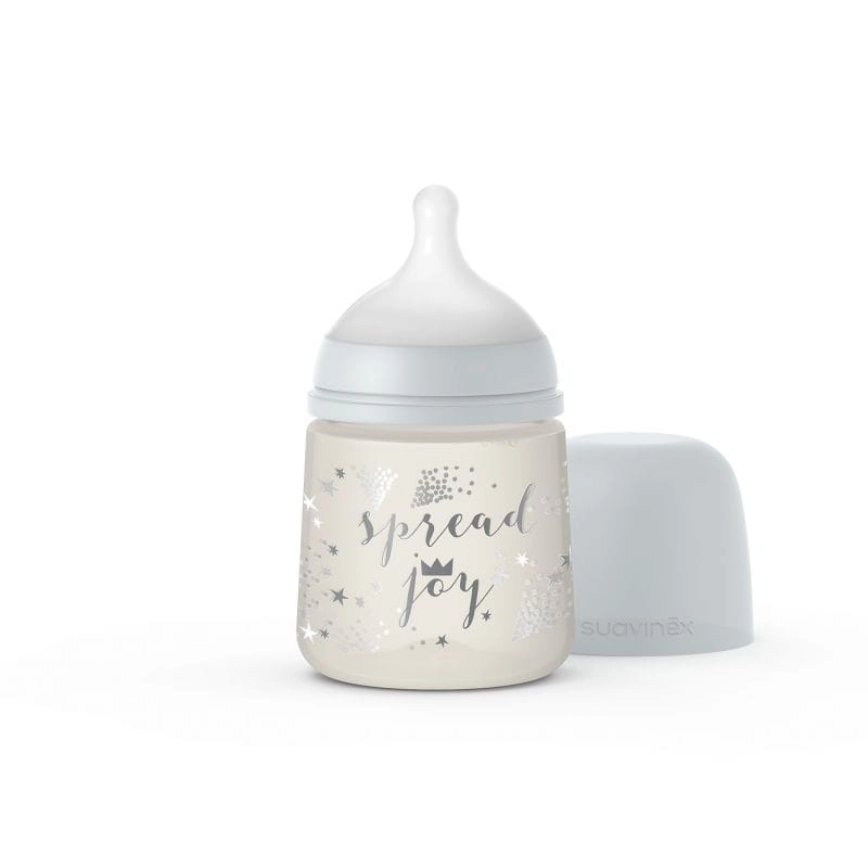 Butelka ze Smoczkiem Fizjologicznym Sx Pro Wolny Przepływ Spread Joy Szara 150 ml / Suavinex