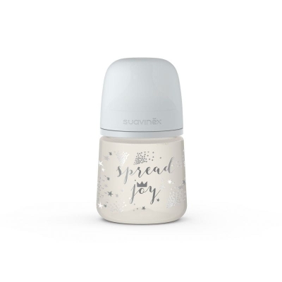 Butelka ze Smoczkiem Fizjologicznym Sx Pro Wolny Przepływ Spread Joy Szara 150 ml - Suavinex