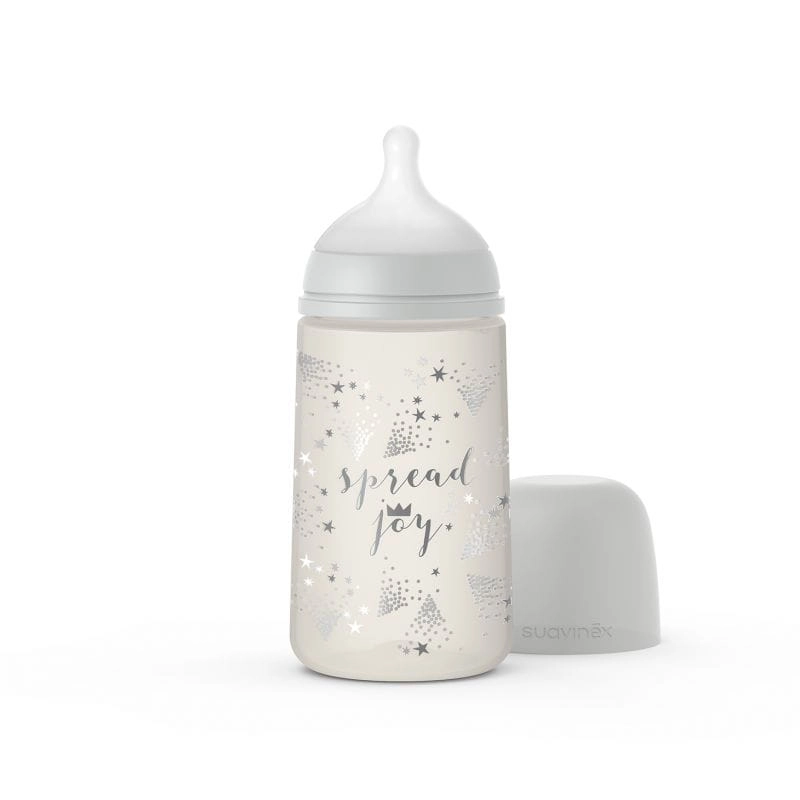 Butelka ze Smoczkiem Fizjologicznym Sx Pro Średni Przepływ Spread Joy Szara 270 ml / Suavinex