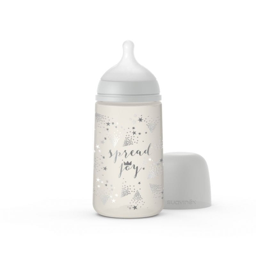 Butelka ze Smoczkiem Fizjologicznym Sx Pro Średni Przepływ Spread Joy Szara 270 ml - Suavinex