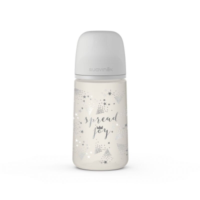 Butelka ze Smoczkiem Fizjologicznym Sx Pro Średni Przepływ Spread Joy Szara 270 ml - Suavinex