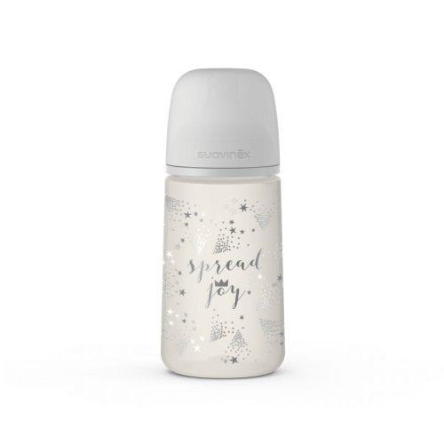 Butelka ze Smoczkiem Fizjologicznym Sx Pro Średni Przepływ Spread Joy Szara 270 ml - Suavinex