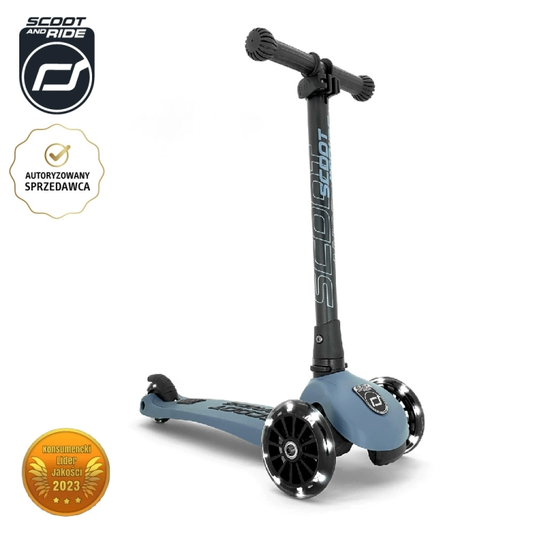 Hulajnoga Scootandride Highwaykick 3 Led ze Świecącymi Kółkami 3+ Steel