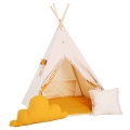 Namiot dla Dzieci Tipi Kremowy Miodek z Koszem — Bajum