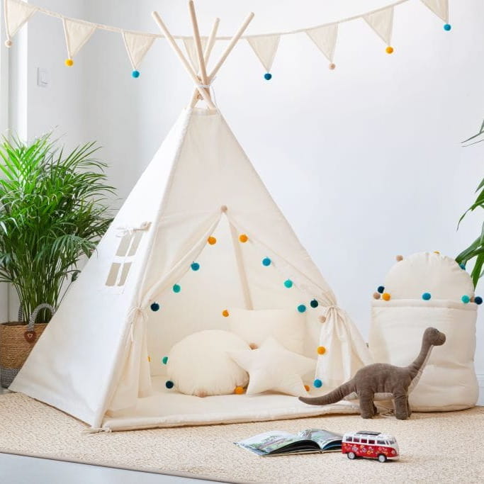 Namiot Tipi dla Dzieci Tęczowy Pomponik