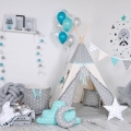 Namiot Tipi dla Dzieci Miętowa Gwiazdkowa Perełka