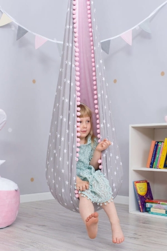 Huśtawka Kokon dla Dzieci Różowy Pyłek