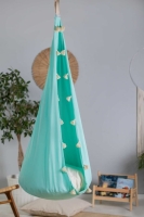 Huśtawka Kokon dla Dzieci Miętowy Frędzelek