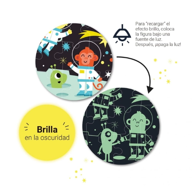 Puzzle dla Dzieci Świecące w Ciemności Apli Kids Kosmos 4+