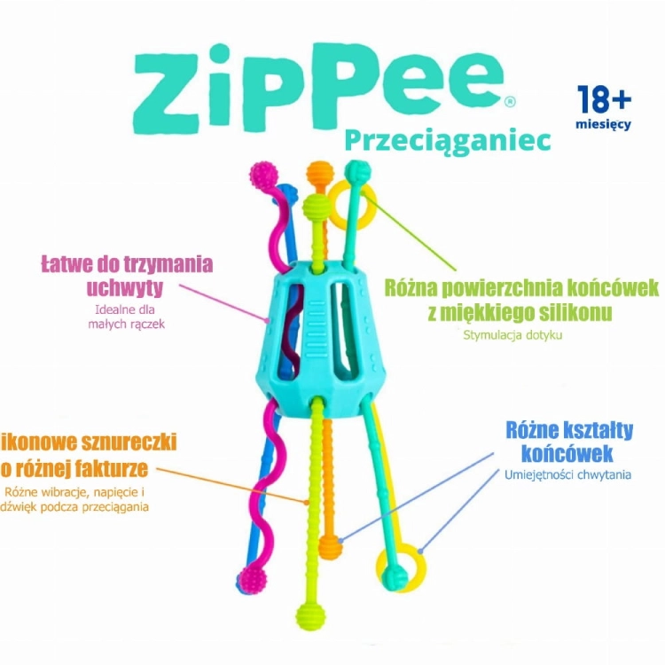 Zabawka sensoryczna Przeciąganiec Zippee - Mobi