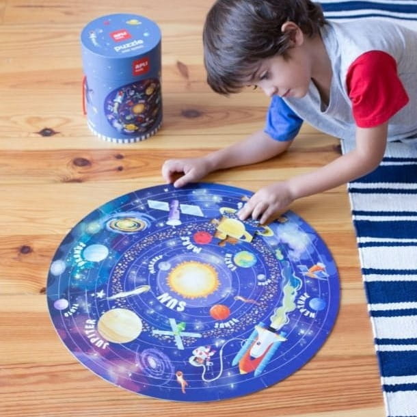 Puzzle dla Dzieci Okrągłe w Tubie Apli Kids Układ Słoneczny 5+