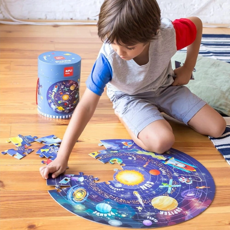 Puzzle dla Dzieci Okrągłe w Tubie Apli Kids Układ Słoneczny 5+