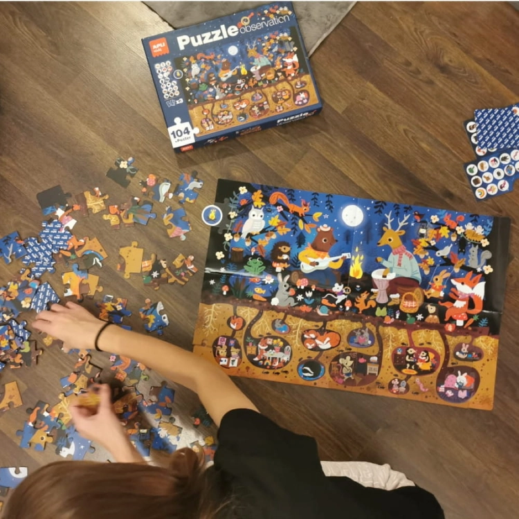 Puzzle dla Dzieci Obserwacyjne Apli Kids Las 104 El. 5+