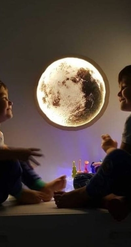 Drewniana Lampka Nocna dla Dzieci Led Księżyc 40 - Bajum