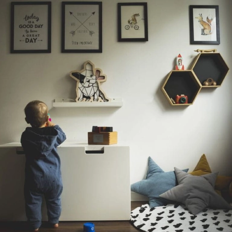 Drewniana Lampka Nocna dla Dzieci Led Buldog Różowy — Bajum