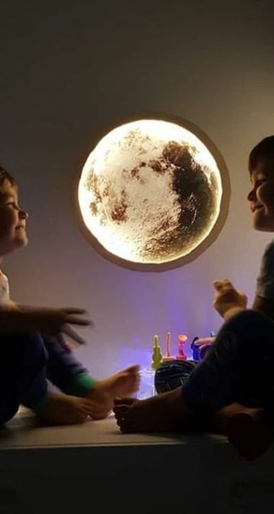 Drewniana Lampka Nocna dla Dzieci Led Księżyc 30 - Bajum