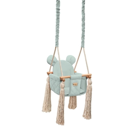 Drewniana Huśtawka VelvetSwing – Sky Gray - BabySteps