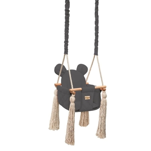 Drewniana Huśtawka VelvetSwing – Dark Gray - BabySteps