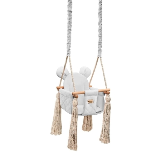 Drewniana Huśtawka VelvetSwing – Gray - BabySteps