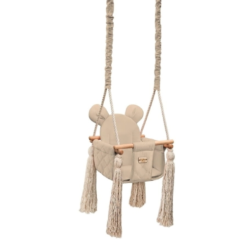 Drewniana Huśtawka VelvetSwing – Beige - BabySteps
