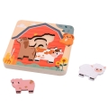 Puzzle Drewniane Warstwowe Farma - Joueco