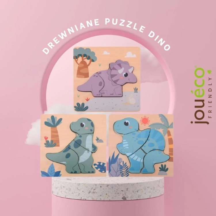 Puzzle Drewniane Dino - Joueco
