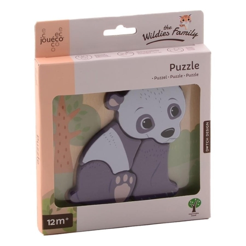 Puzzle Drewniane Panda The Wildies Family - Joueco