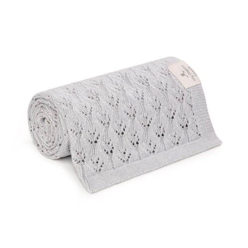 Kocyk dla Niemowlaka Bambusowy Ażurowy My Memi Light Grey Szary