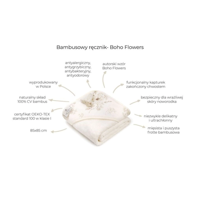 Ręcznik dla Niemowląt Bambusowy Boho Flower - My Memi