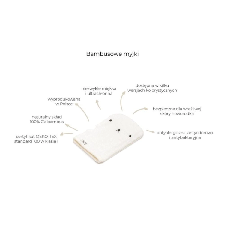 Myjka Bambusowa dla Niemowląt My Memi Light Grey Szara