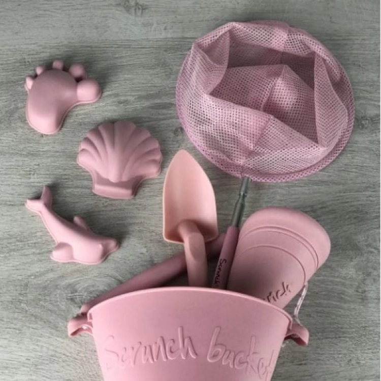 Foremki do Piasku Silikonowe 4szt. Scrunch Pudrowy Róż