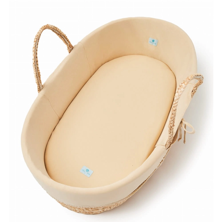 Wyściółka do Kosza Mojżesza Bawełna Organiczna Caffe Latte — Ahojbaby