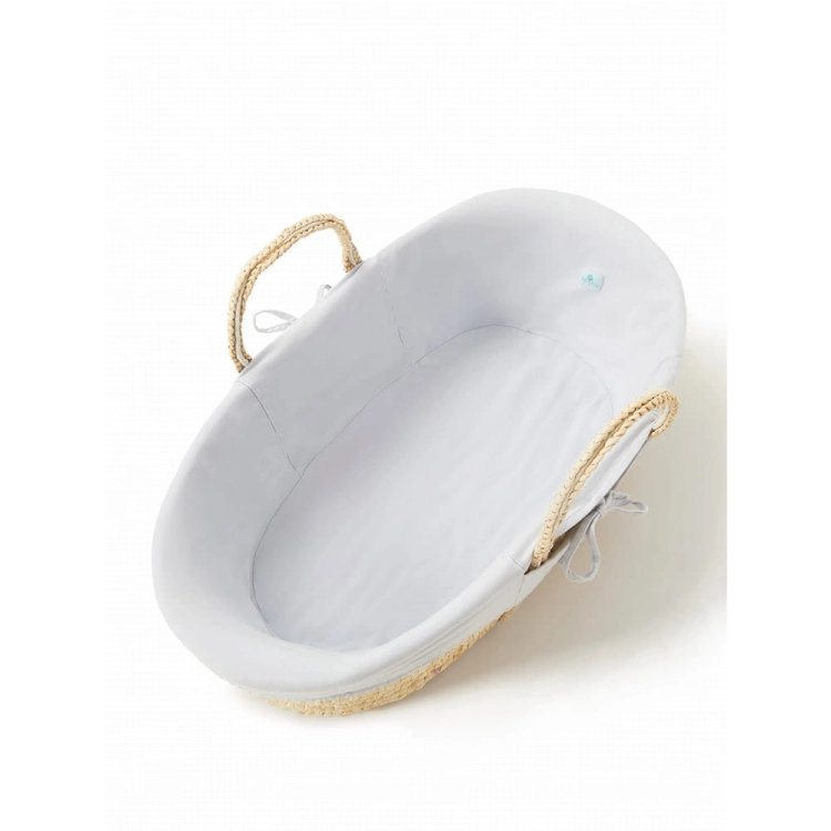 Wyściółka do Kosza Mojżesza Bawełna Organiczna Szara — Ahojbaby