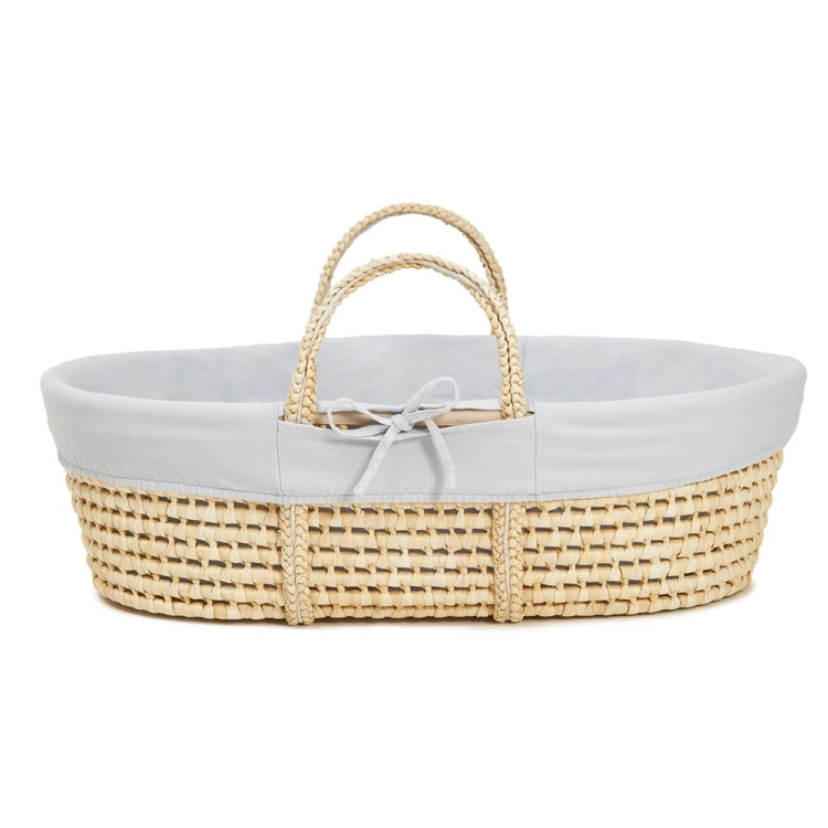 Wyściółka do Kosza Mojżesza Bawełna Organiczna Szara — Ahojbaby