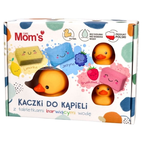 Kaczki do Kąpieli z Tabletkami Barwiącymi Wodę - Mom's Care