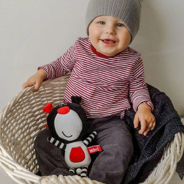 Szeleścik Sensoryczny Kontrastowy Misio Buu Czarny - Mom's Care