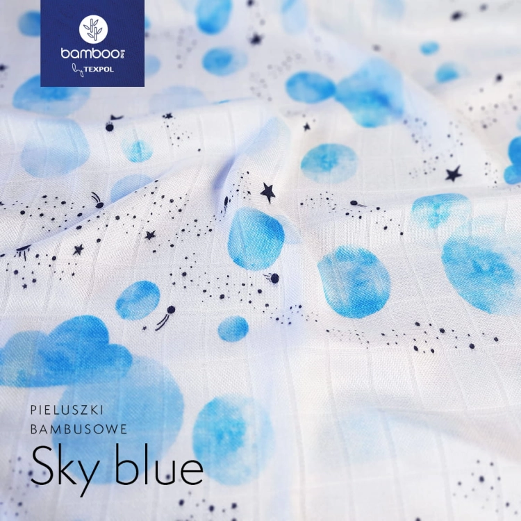 Zestaw Pieluszek Bambusowych 2szt. Sky Blue - Bamboo Line